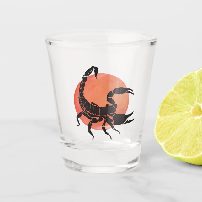 Scorpio Zodiac Sign Shot Glass (Front)