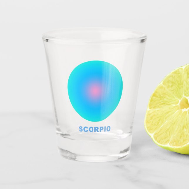 Scorpio Zodiac Sign Stylish Gradient   Shot Glass (Front)