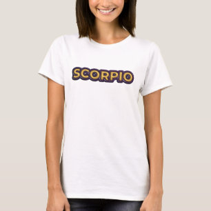 Scorpio Zodiac Sign Text Design T-Shirt