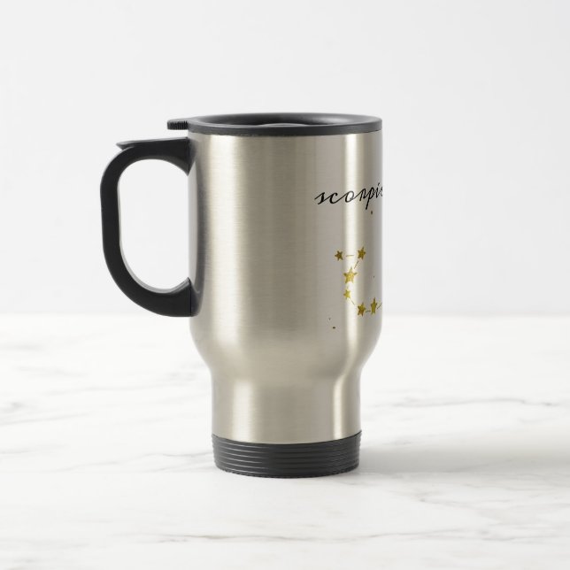 Scorpio Zodiac Sign Travel Coffee Mug (Left)