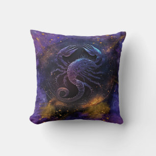 Scorpio Zodiac Sign Watercolor Design Cushion