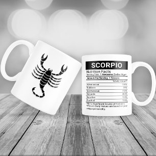 Scorpio Zodiac Sign with Nutrition Facts, Large Coffee Mug