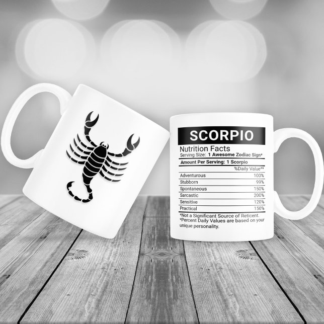 Scorpio Zodiac Sign with Nutrition Facts, Large Coffee Mug (Creator Uploaded)