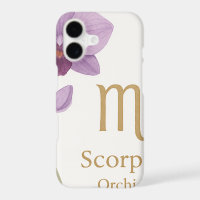 Scorpio Zodiac Sign with Orchid Flowers iPhone Cas