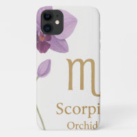 Scorpio Zodiac Sign with Orchid Flowers iPhone Cas