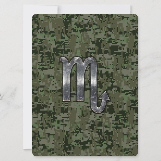 Scorpio Zodiac Sign Woodland Digital Camo (Front)