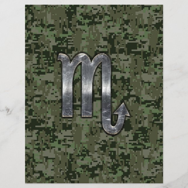 Scorpio Zodiac Sign Woodland Digital Camo Flyer (Front)