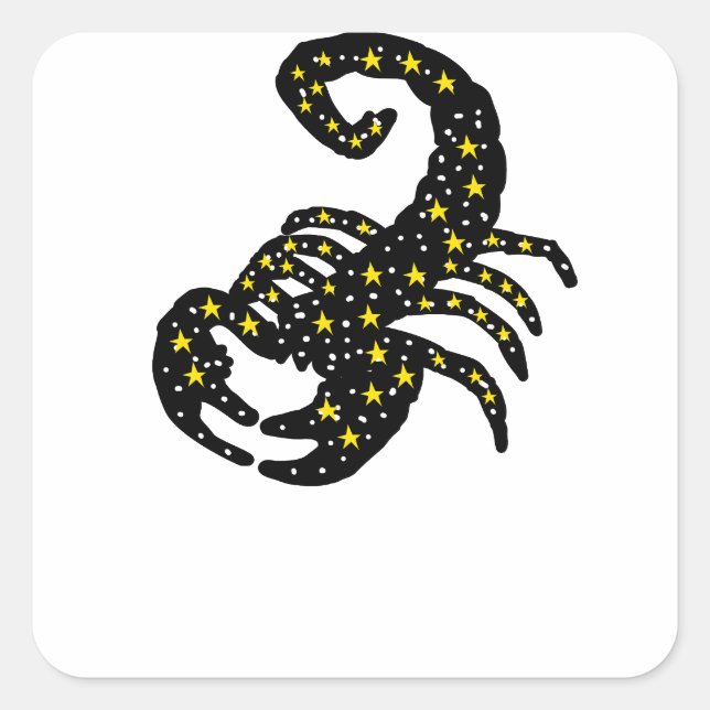 Scorpio Zodiac Silhouett Square Sticker (Front)