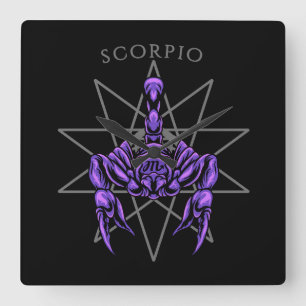 Scorpio zodiac square wall clock