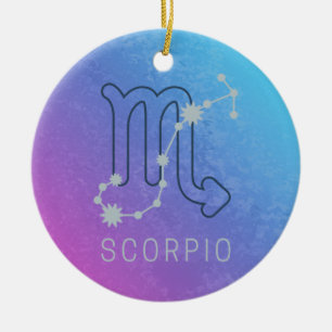Scorpio Zodiac Star Sign Horoscope Constellation Ceramic Tree Decoration