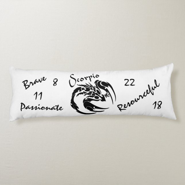 Scorpio Zodiac Symbol and Sign Body Cushion (Back)