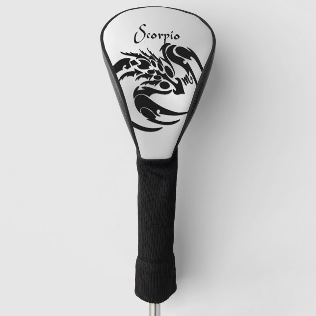 Scorpio Zodiac Symbol and Sign Personalised Golf Head Cover (Front)