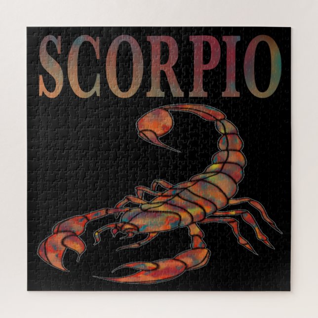 Scorpio Zodiac Symbol Black Square Jigsaw Puzzle (Vertical)