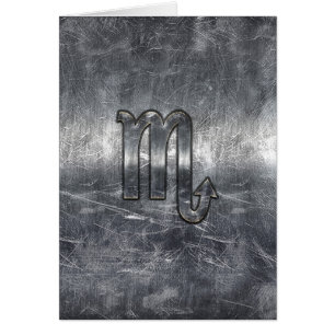 Scorpio Zodiac Symbol in Grunge Metallic Style