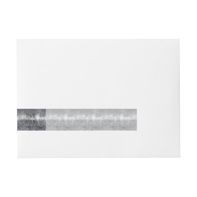 Scorpio Zodiac Symbol in Grunge Metallic Style Wraparound Address Label (Front)