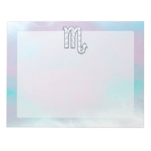 Scorpio Zodiac Symbol in Mother of Pearl Decor Notepad