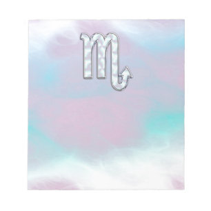 Scorpio Zodiac Symbol in Mother of Pearl Decor Notepad