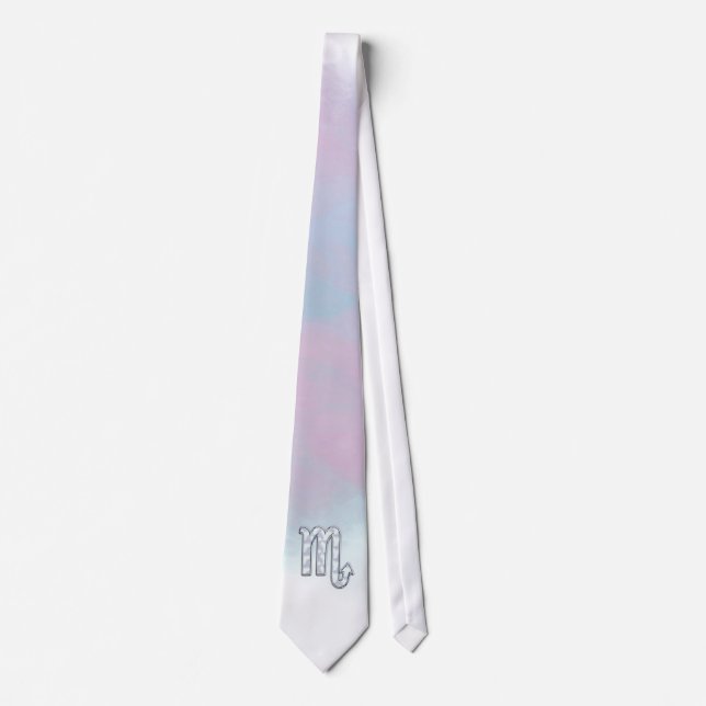 Scorpio Zodiac Symbol in Mother of Pearl Decor Tie (Front)