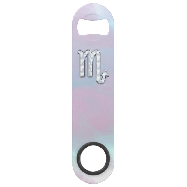 Scorpio Zodiac Symbol in Mother of Pearl Style (Front)