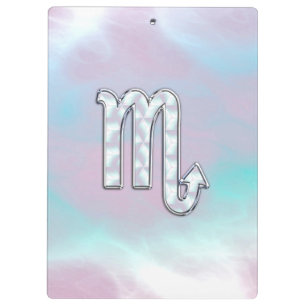 Scorpio Zodiac Symbol in Mother of Pearl Style Clipboard