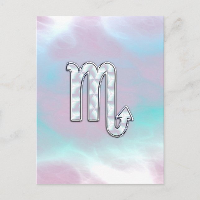 Scorpio Zodiac Symbol in Mother of Pearl Style Postcard (Front)