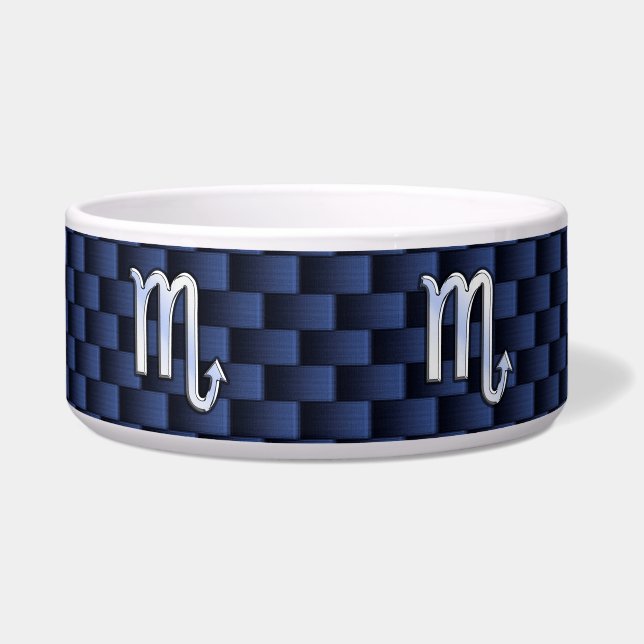 Scorpio Zodiac Symbol Navy Blue Carbon Fibre Style (Front)