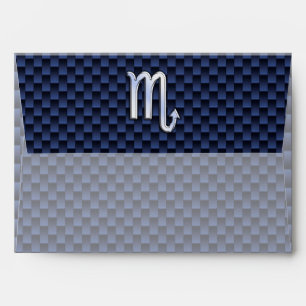 Scorpio Zodiac Symbol navy blue carbon fibre style Envelope