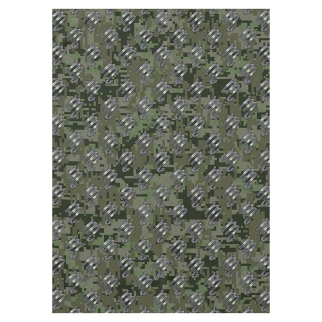 Scorpio Zodiac Symbol Olive Green Digital Camo Tablecloth (Front)
