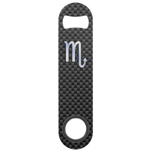 Scorpio Zodiac Symbol on Carbon Fibre Print