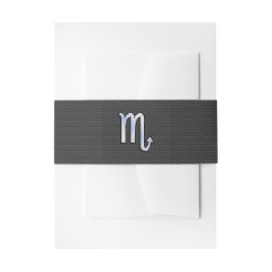 Scorpio Zodiac Symbol on Carbon Fibre Print Invitation Belly Band
