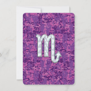 Scorpio Zodiac Symbol on Pink Digital Camo