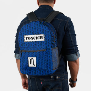 Scorpio Zodiac Symbol Standard by Kenneth Yoncich Printed Backpack