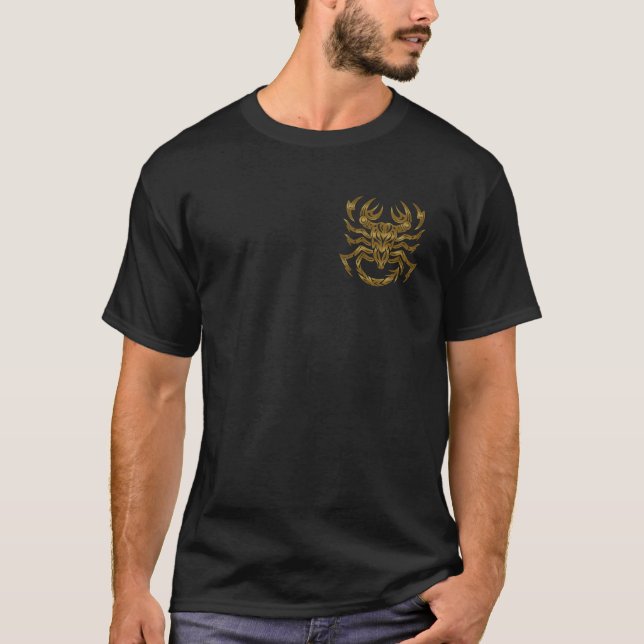 Scorpio Zodiac - Tribal Gold T-Shirt (Front)