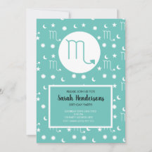 Scorpio zodiac water sign invitation template