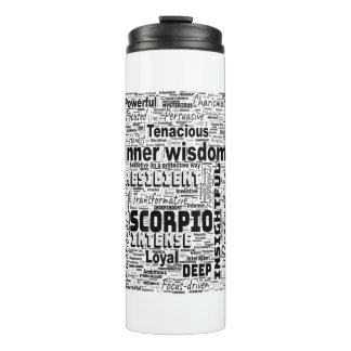 Scorpio Zodiac Word Cloud Inspiration Thermal Tumbler