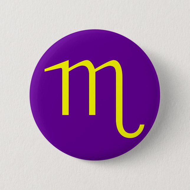 SCORPIO, ZODIACAL SIGN 6 CM ROUND BADGE (Front)