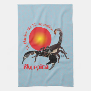Scorpion 24 October to 22 November Dishcloth Tea Towel
