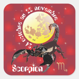 Scorpion 24 octobre au 22 novembre Autocollant Square Sticker