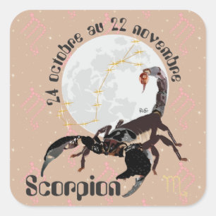 Scorpion 24 octobre au 22 novembre Autocollant Square Sticker