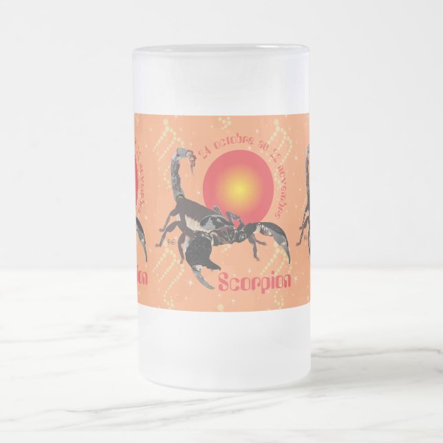 Scorpion 24 octobre au 22 novembre Tasse Frosted Glass Beer Mug (Center)