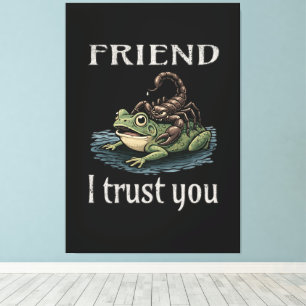 Scorpion and Frog - Friend, I Trust You Canvas Print
