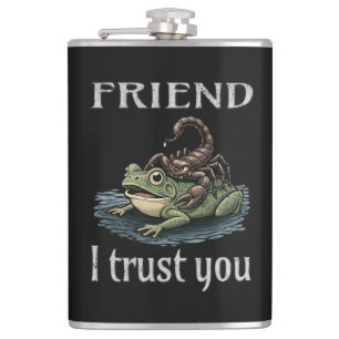 Scorpion and Frog - Friend, I Trust You Hip Flask