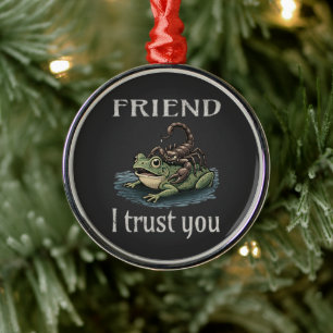 Scorpion and Frog - Friend, I Trust You Metal Tree Decoration