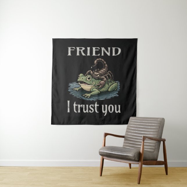Scorpion and Frog - Friend, I Trust You Tapestry (In Situ)