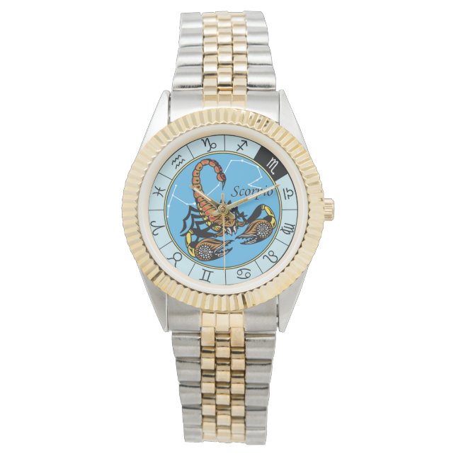 scorpion astrological sign of zodiac watch (Front)