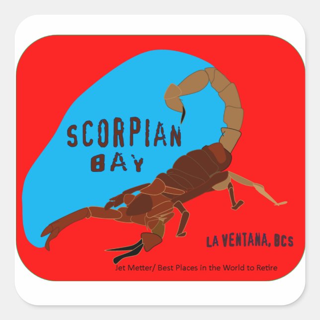 Scorpion Bay, La Ventana Bay, Baja California Sur Square Sticker (Front)