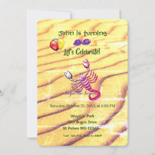  Scorpion Birthday  (October 23 – November 21) Invitation