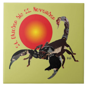 scorpion ceramics photo tile