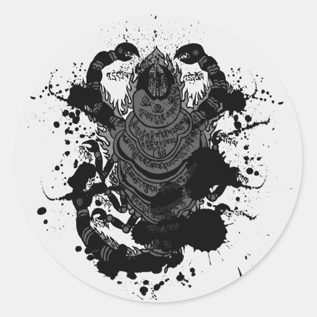 Scorpion charm classic round sticker (Front)