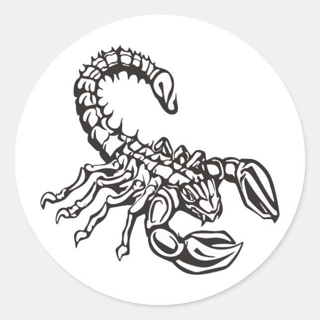 Scorpion Classic Round Sticker (Front)